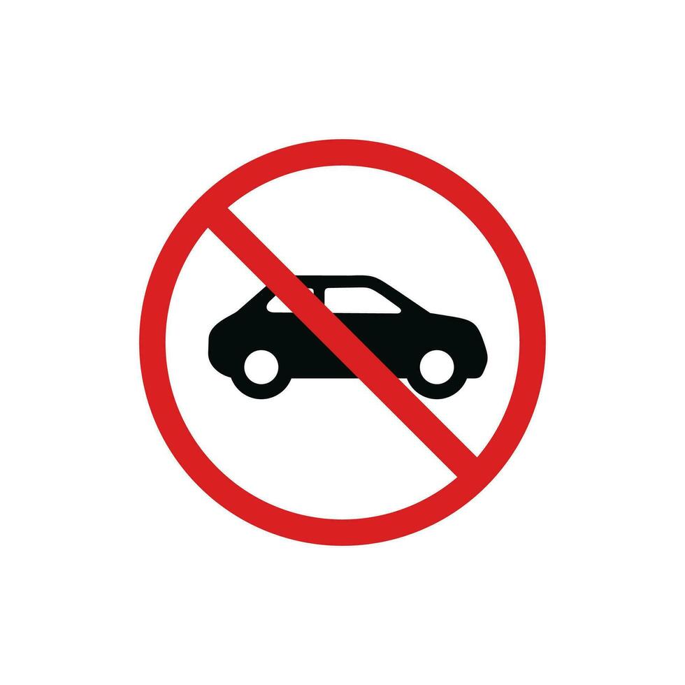 não carro ícone placa símbolo isolado em branco fundo. não veículos permitido ícone vetor