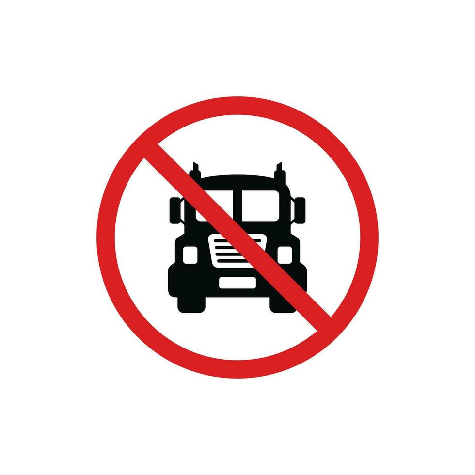 não caminhão ícone placa símbolo isolado em branco fundo. não veículos permitido ícone vetor