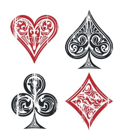 Símbolos de cartas de jogar vetor