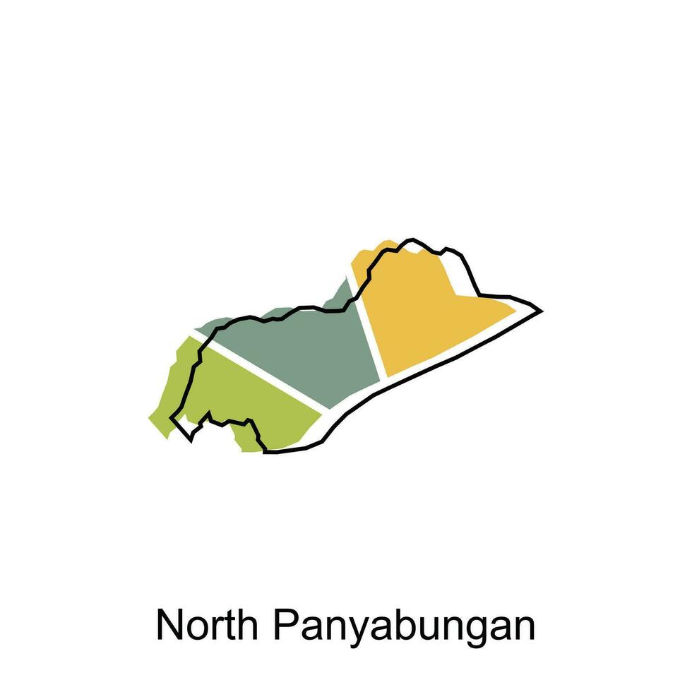 mapa cidade do norte panyabungan ilustração projeto, mundo mapa internacional vetor modelo com esboço gráfico esboço estilo isolado em branco fundo