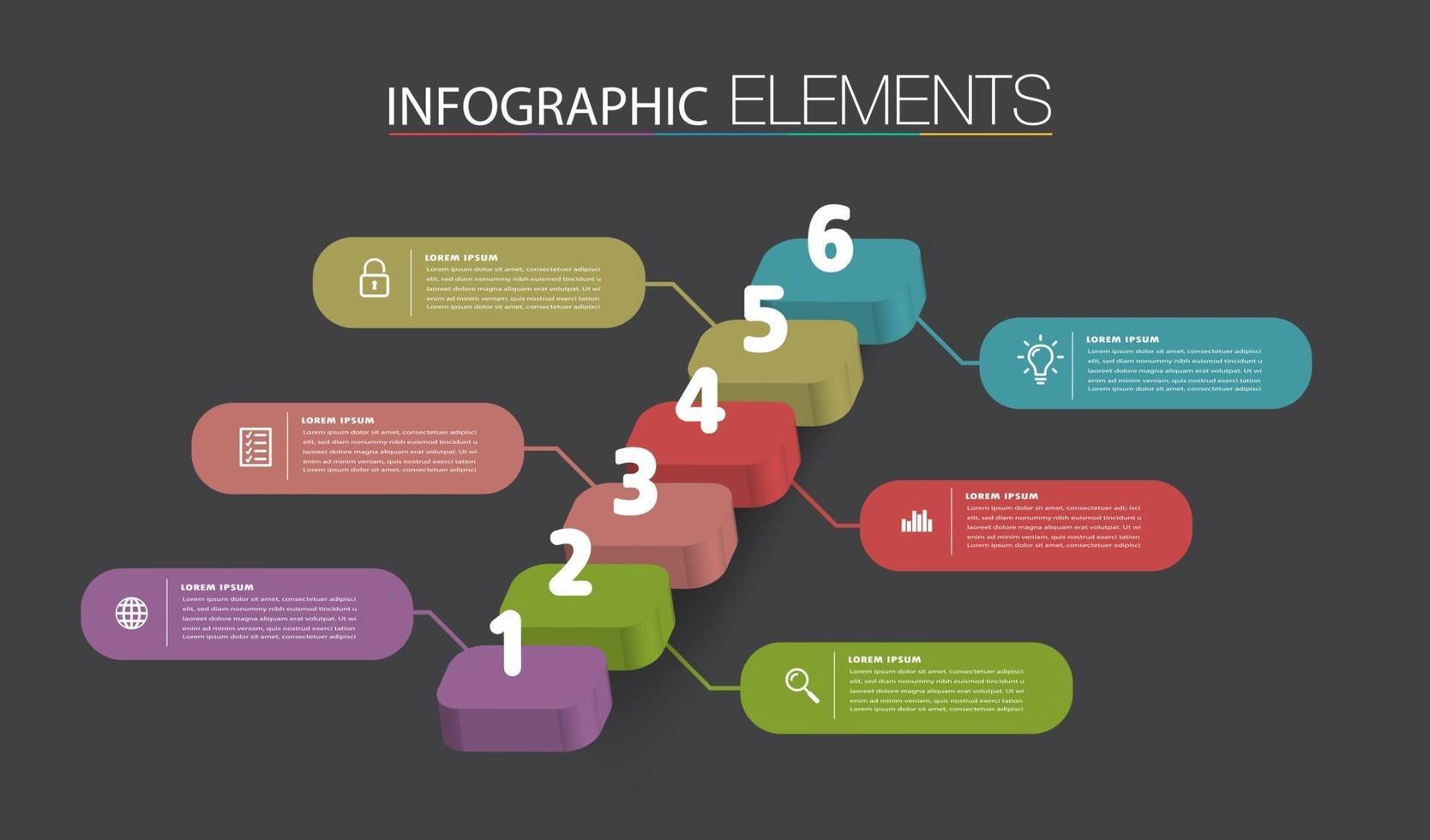 intensificar o conceito de sucesso empresarial. vetor de infográfico de escada