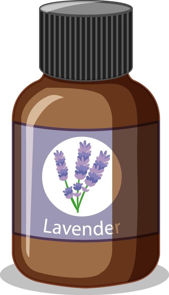 frasco de óleo essencial de lavanda isolado vetor