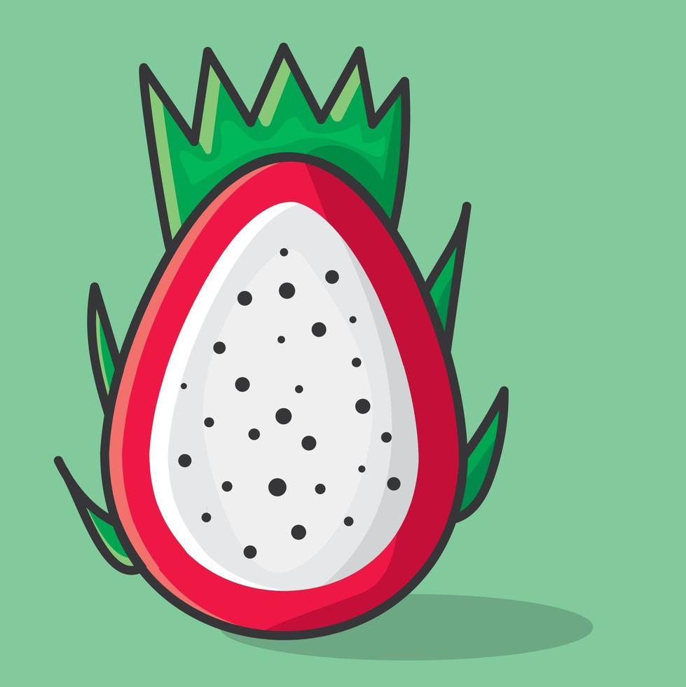 ilustração de fatia de fruta de dragão em estilo simples vetor