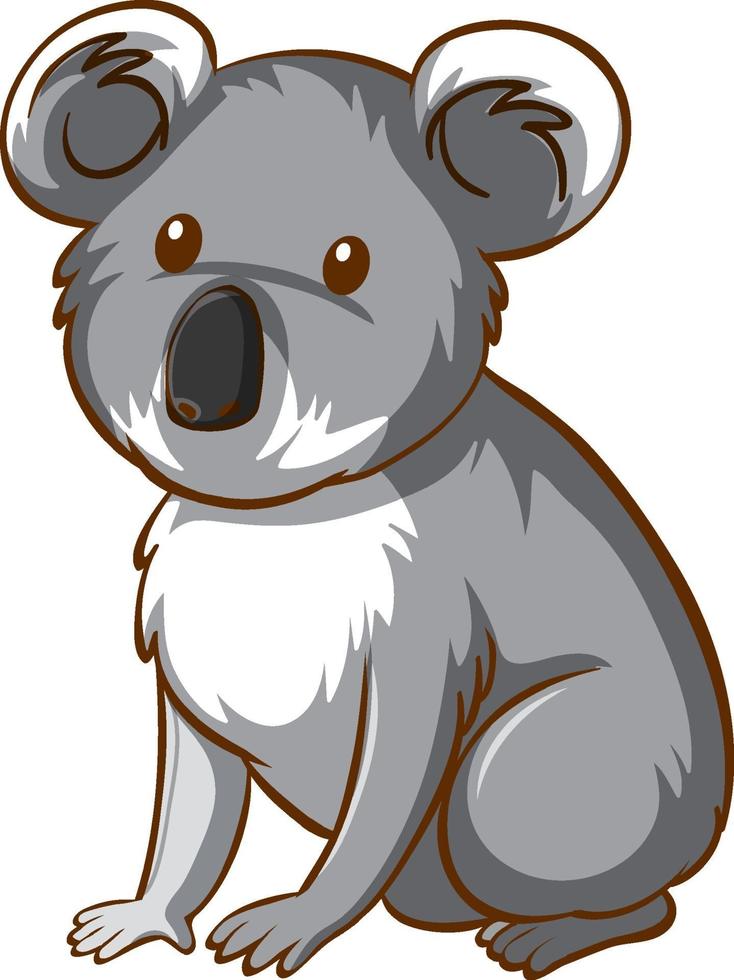 desenho animado animal do urso coala em fundo branco vetor