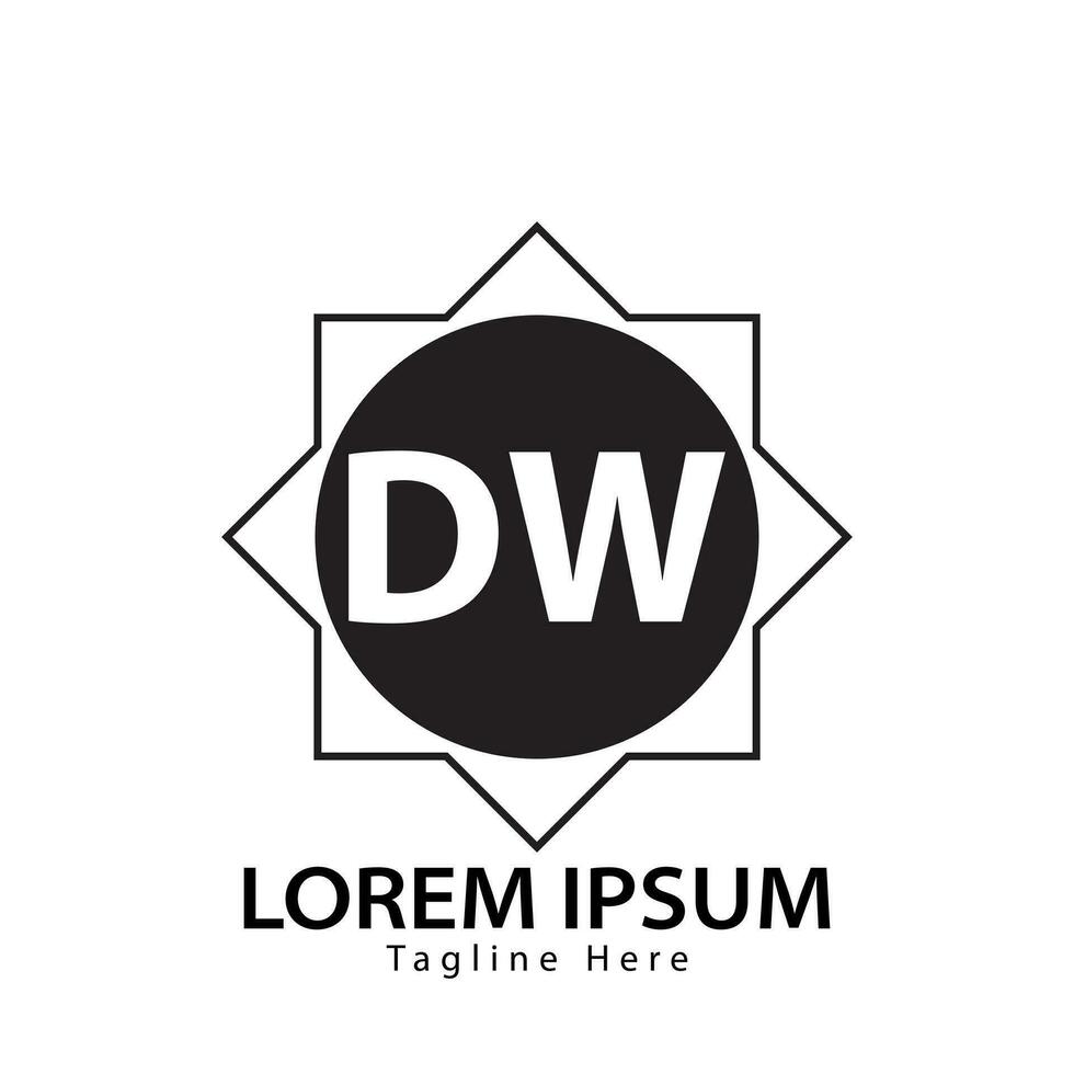 carta dw logotipo. d W. dw logotipo Projeto vetor ilustração para criativo empresa, negócios, indústria. pró vetor