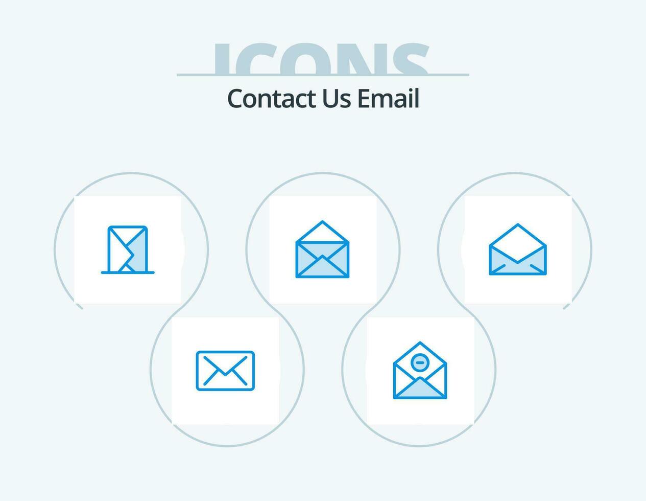 o email azul ícone pacote 5 ícone Projeto. . abrir. envelope. mensagem. o email vetor