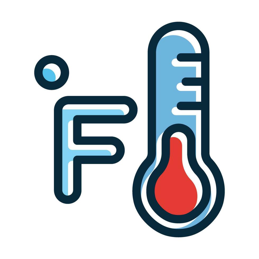 Fahrenheit vetor Grosso linha preenchidas Sombrio cores ícones para pessoal e comercial usar.