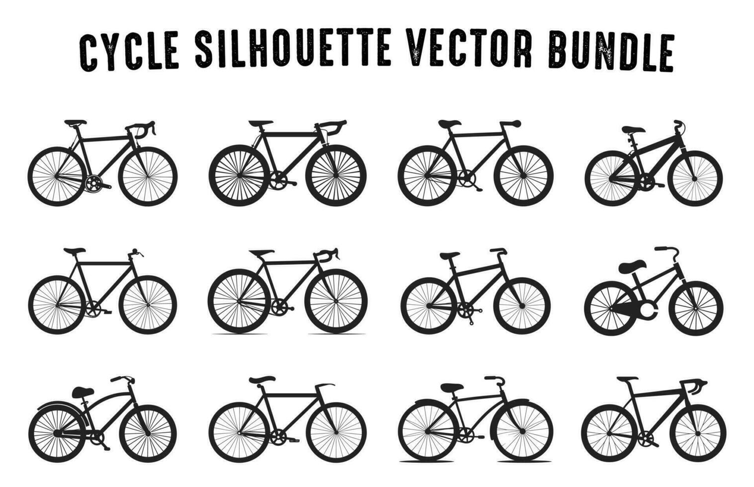 conjunto do bicicleta silhuetas vetor ilustração, vários tipo do ciclo vetor coleção isolado em uma branco fundo