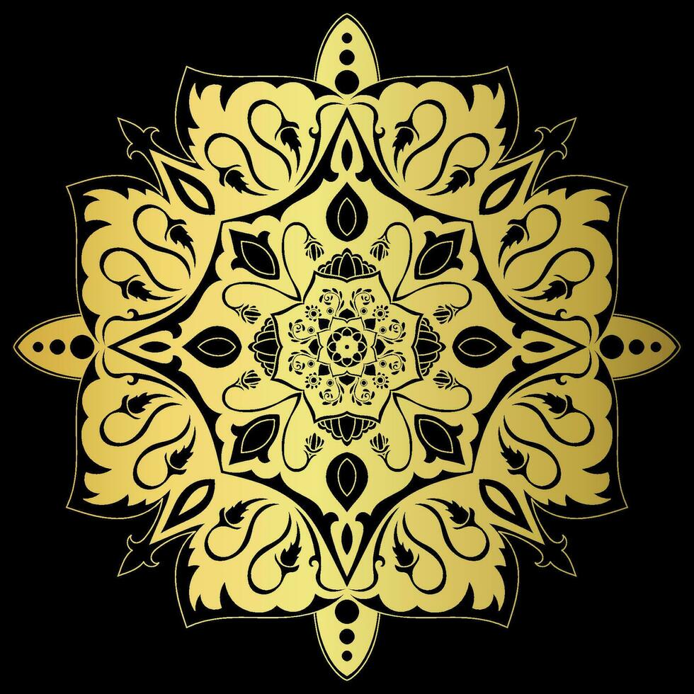 dourado mandala.mandala de lujo .cor dorado vetor