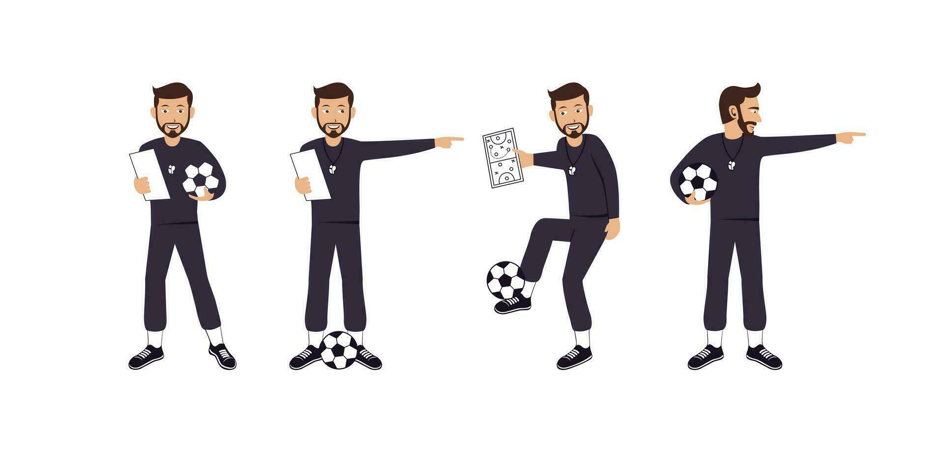 futebol treinador personagem Projeto ilustração vetor