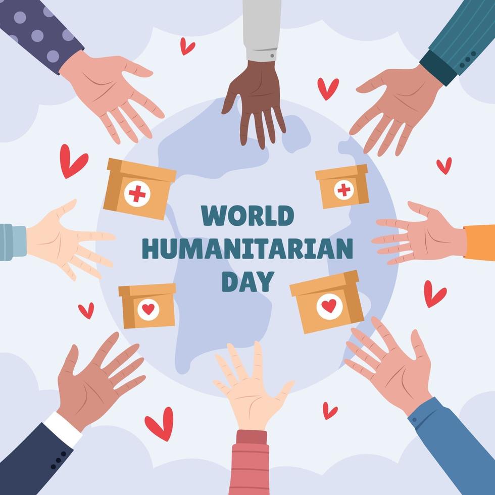 campanha do dia humanitário mundial vetor