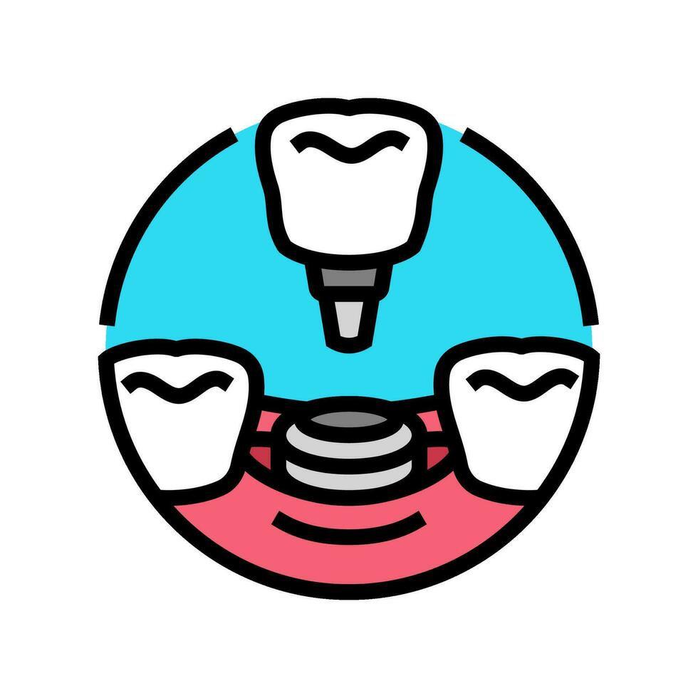 implantar dental procedimento cor ícone vetor ilustração