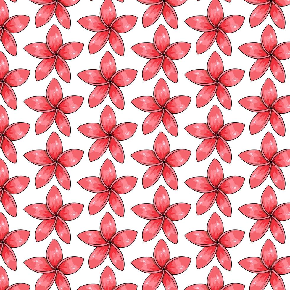 padrão tropical com flores exóticas em estilo cartoon vetor