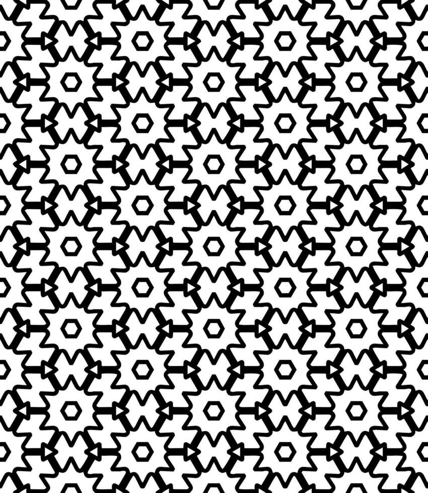 padrão abstrato sem emenda preto e branco. fundo e pano de fundo. design ornamental em tons de cinza. vetor