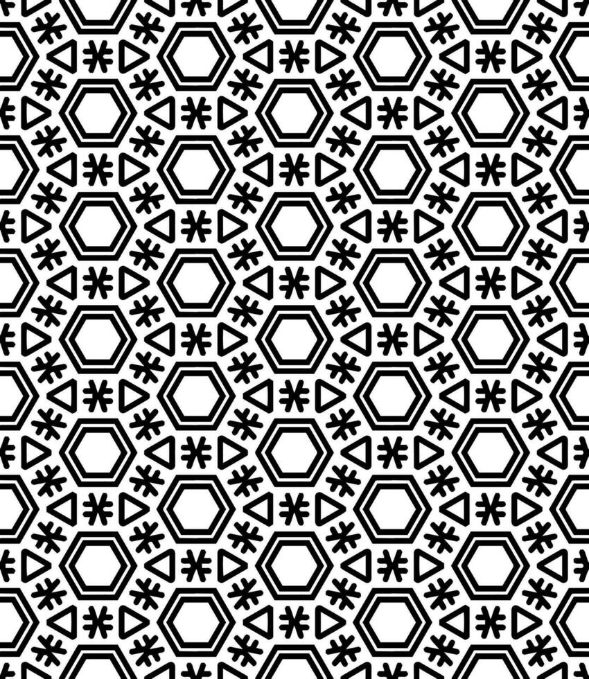 padrão abstrato sem emenda preto e branco. fundo e pano de fundo. design ornamental em tons de cinza. vetor