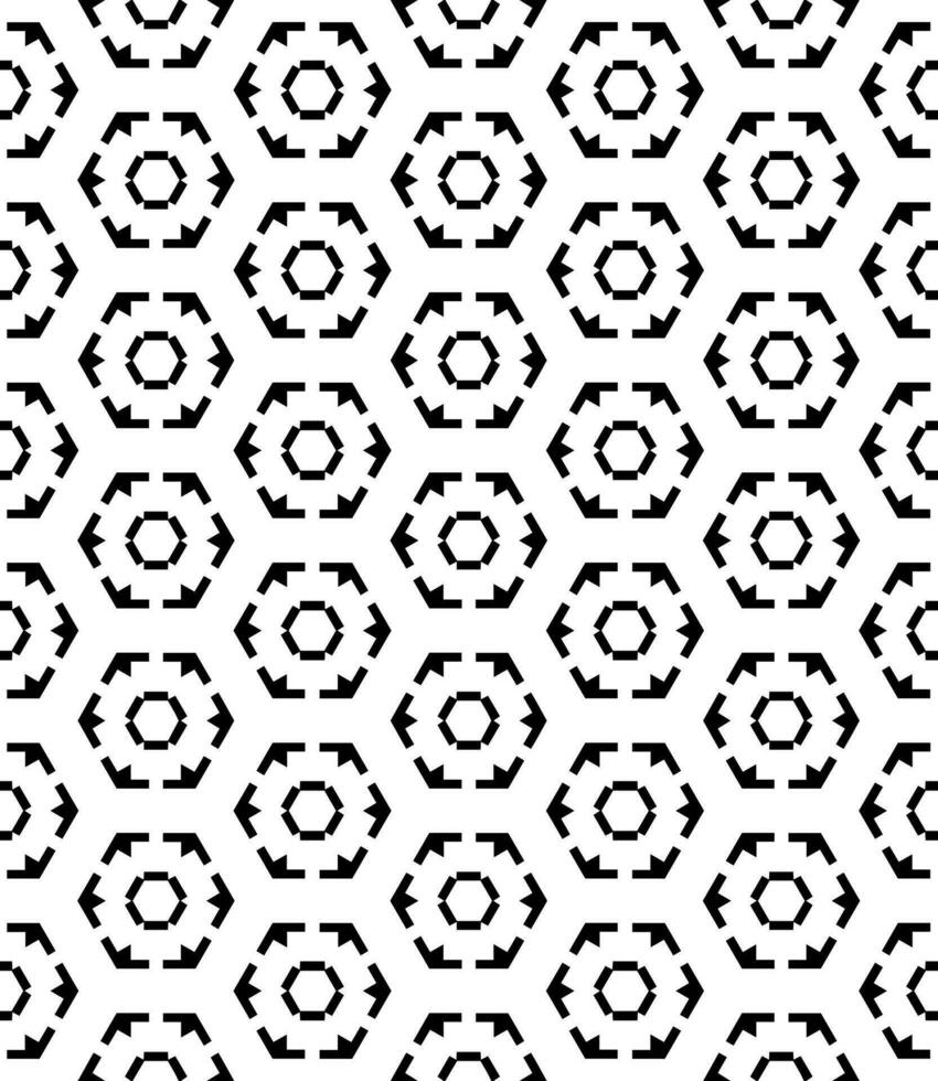 padrão abstrato sem emenda preto e branco. fundo e pano de fundo. design ornamental em tons de cinza. vetor