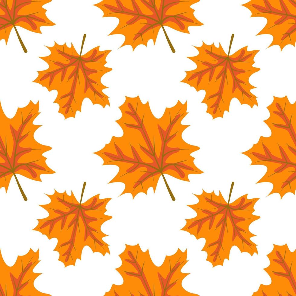 padrão de outono com folhas de bordo laranja. impressão de outono brilhante vetor