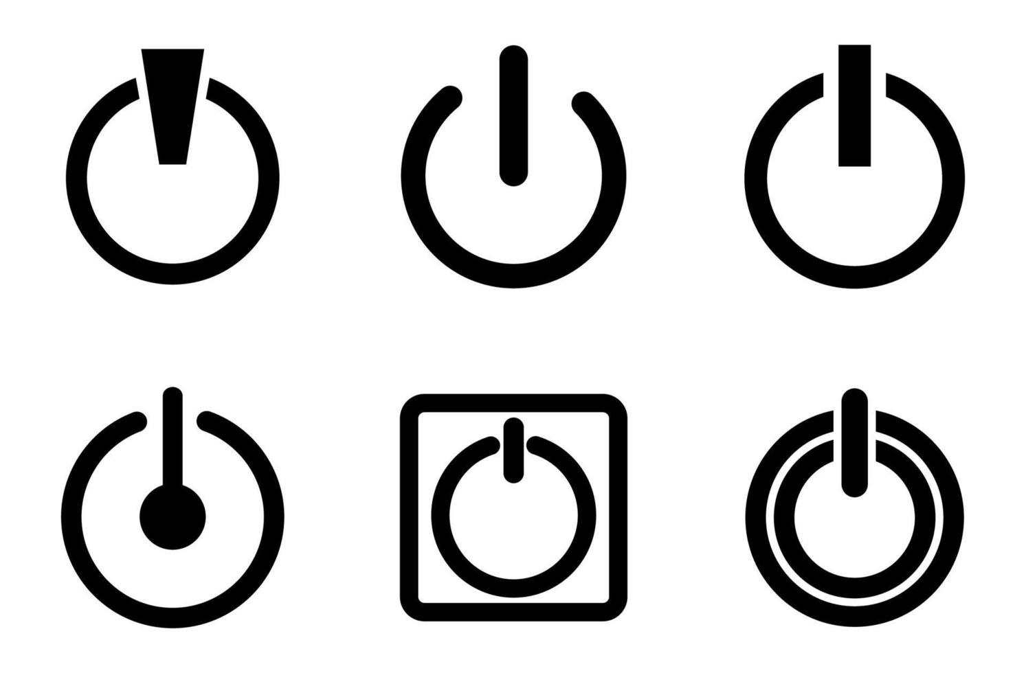 power on off icon set - ilustração vetorial. vetor