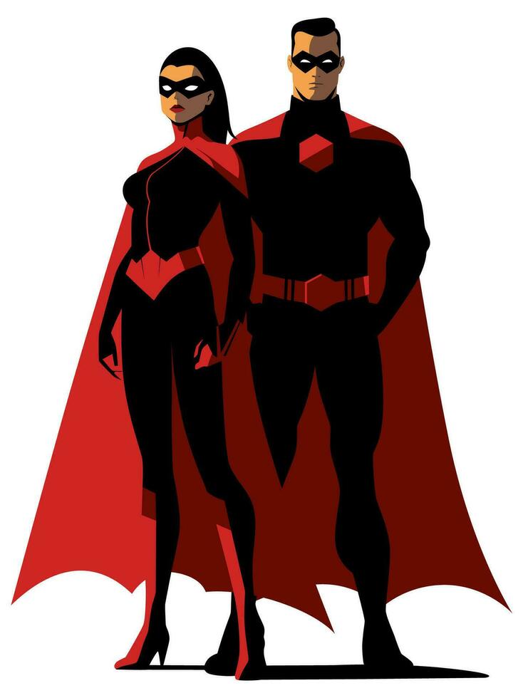 Super heroi casal plano Projeto isolado vetor