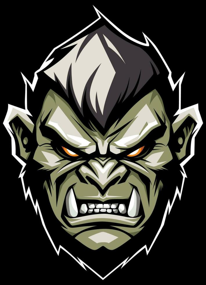 orc face mascote vetor