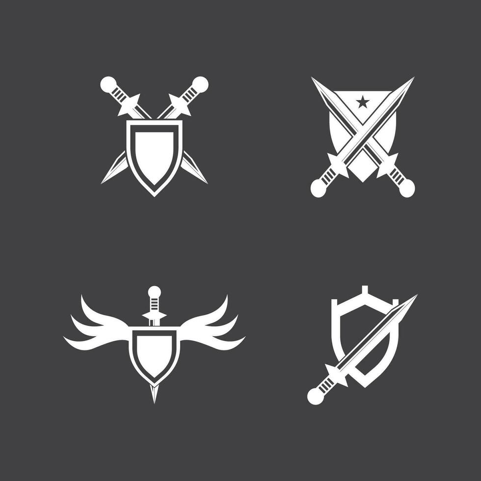 escudo guerras com espada logotipo Projeto vetor ilustração