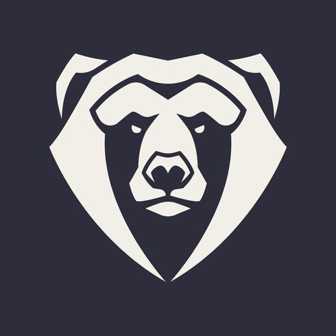 Ícone de vetor de mascote de urso
