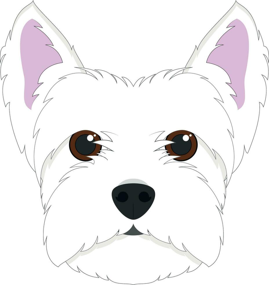 oeste terras altas branco terrier cachorro isolado em branco fundo vetor ilustração