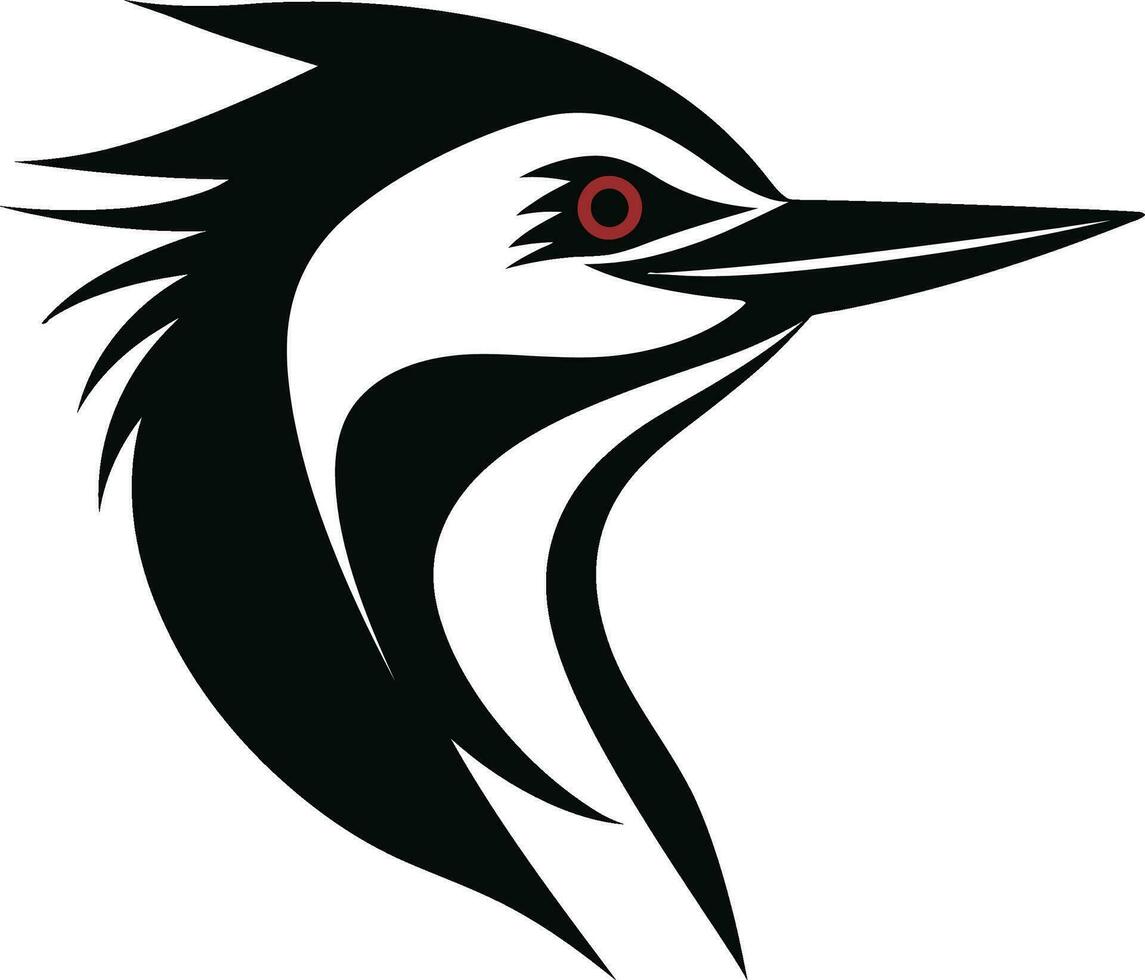 Preto pica-pau pássaro logotipo Projeto desenho animado pica-pau pássaro logotipo Projeto Preto desenho animado vetor