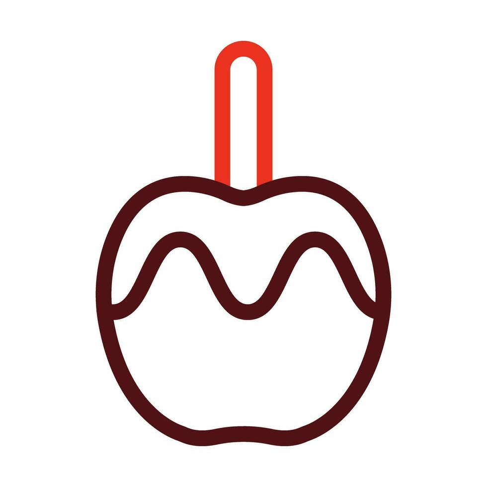 caramelizado maçã vetor Grosso linha dois cor ícones para pessoal e comercial usar.