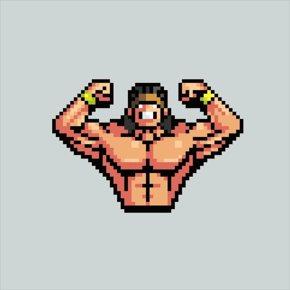 pixel arte ilustração Hércules. pixelizada grego Hércules. grego mitologia Hércules pixelizada para a pixel arte jogos e ícone para local na rede Internet e vídeo jogo. velho escola retrô. vetor