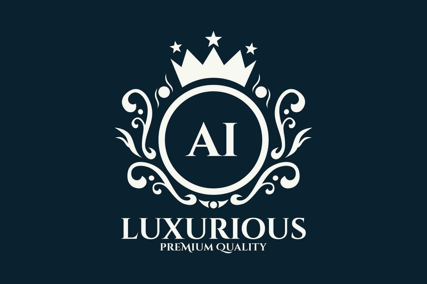 inicial carta ai real luxo logotipo modelo dentro vetor arte para luxuoso branding vetor ilustração.