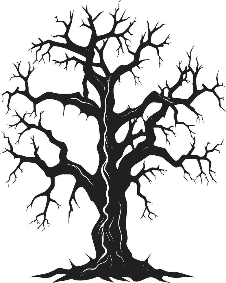 sussurros do Tempo uma morto árvore dentro Preto monocromático desbotando ecos monocromático tributo para uma morto árvore vetor