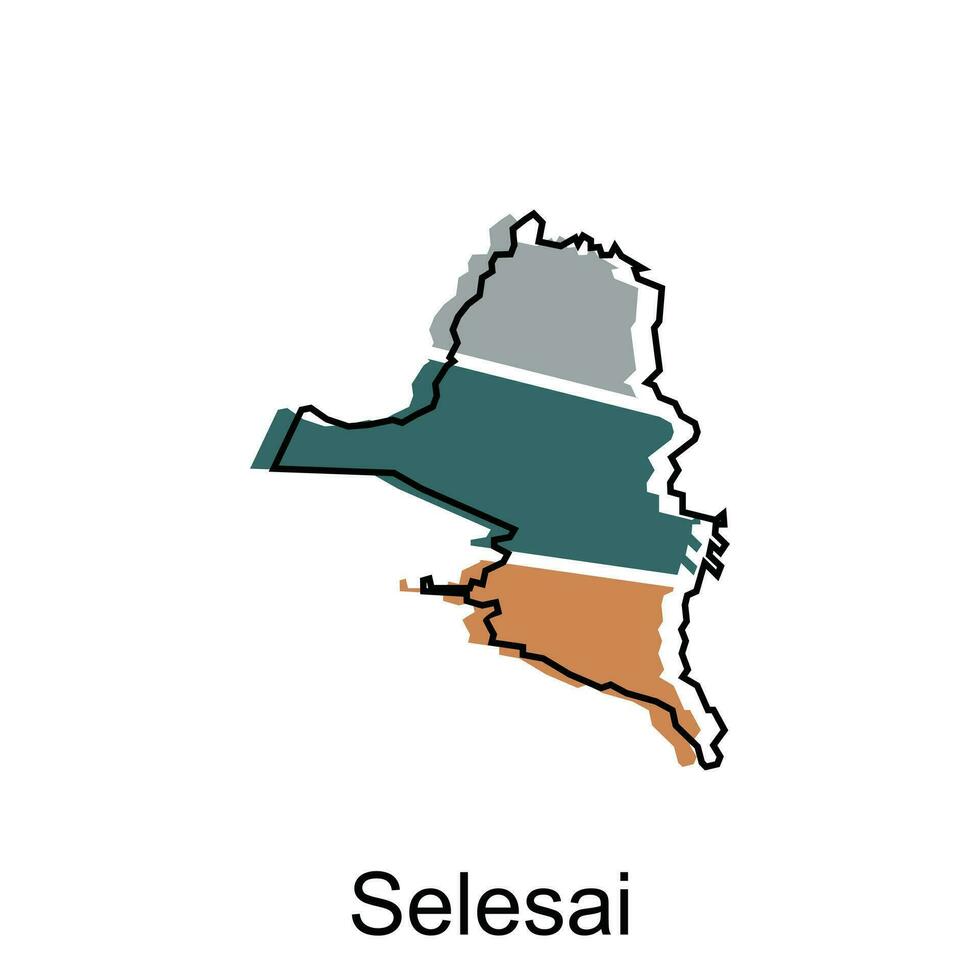 mapa cidade do selesai província do norte sumatra vetor Projeto. abstrato, desenhos conceito, logotipo Projeto modelo