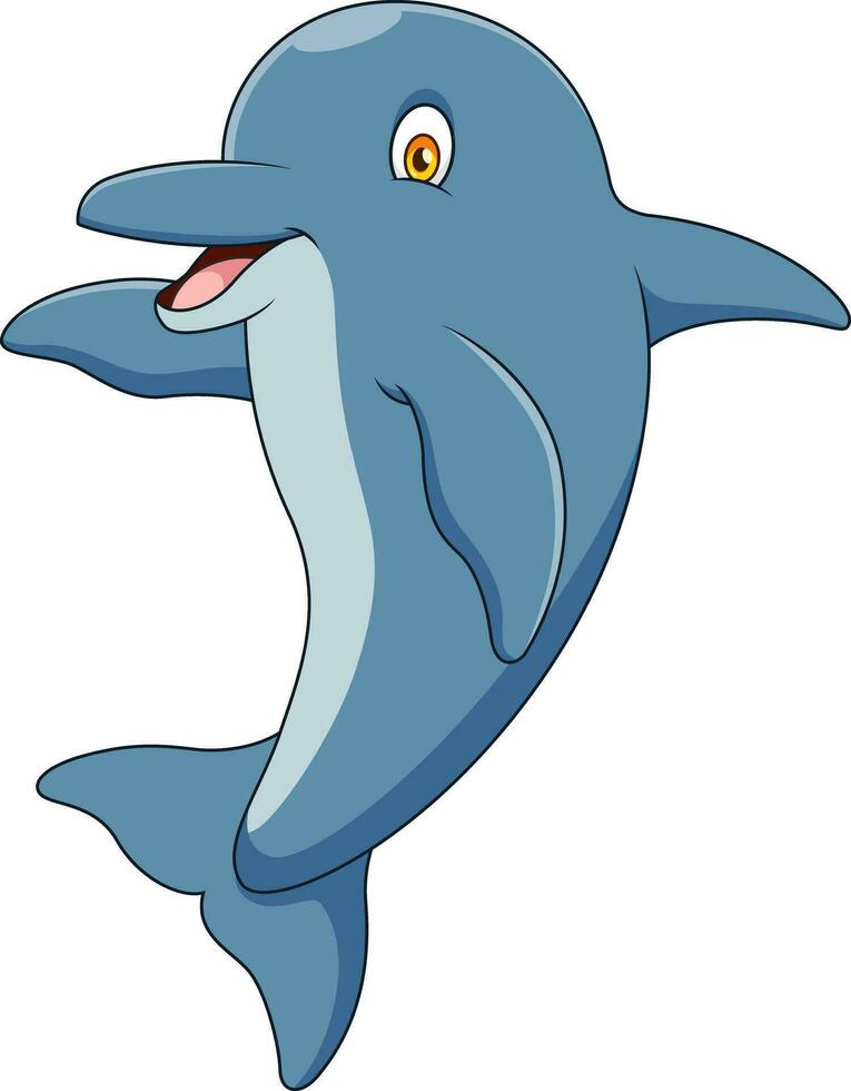 fofa golfinho mascote desenho animado ilustração vetor