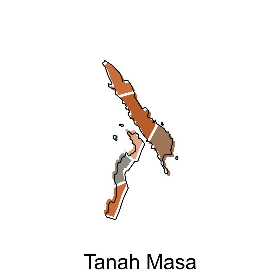 mapa cidade do tanah masa mundo mapa internacional vetor com esboço Projeto modelo, adequado para seu companhia