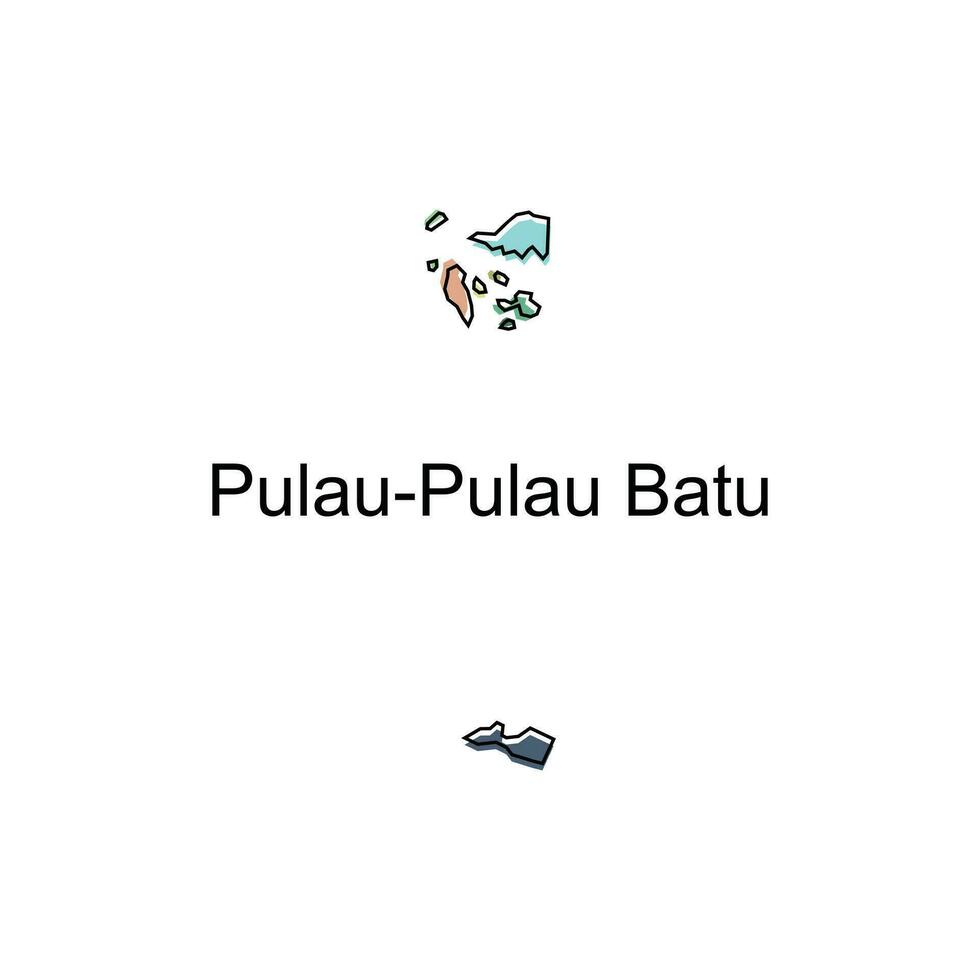 mapa cidade do Pulau Pulau batu Projeto modelo, vetor símbolo, sinal, esboço ilustração.