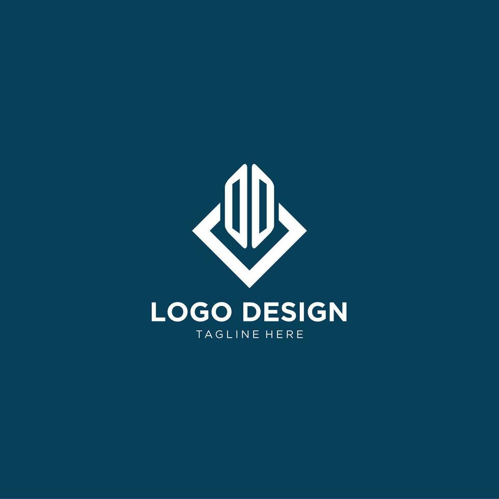 inicial oo logotipo quadrado losango com linhas, moderno e elegante logotipo Projeto vetor