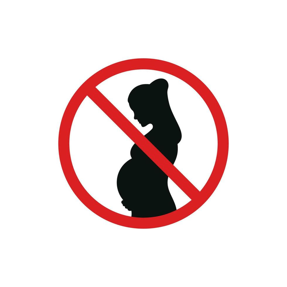 não grávida mulheres permitido ícone placa símbolo isolado em branco fundo vetor