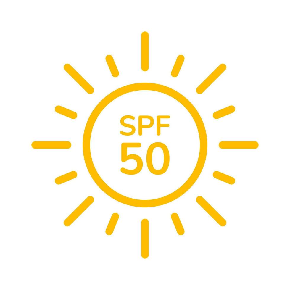 spf 50. ícone. uv proteção. vetor