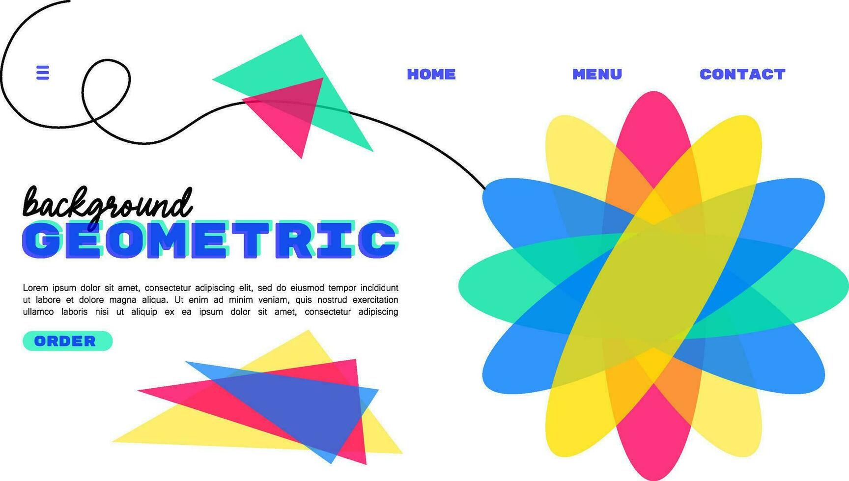 vetor ilustração do uma moderno e na moda geométrico abstrato Projeto para uma meios de comunicação inscrição aterrissagem página. riso efeito