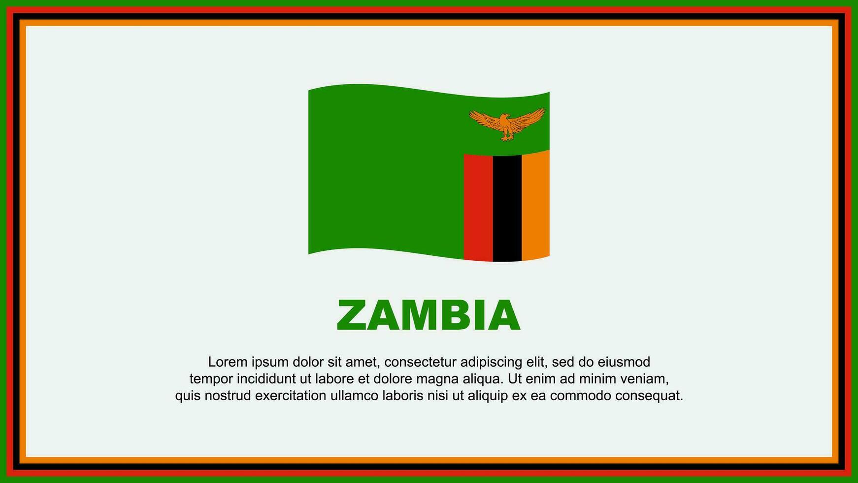 Zâmbia bandeira abstrato fundo Projeto modelo. Zâmbia independência dia bandeira social meios de comunicação vetor ilustração. Zâmbia bandeira