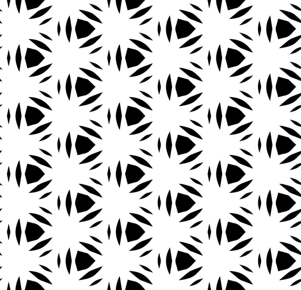 padrão abstrato sem costura preto e branco. fundo e pano de fundo. projeto ornamental em tons de cinza. ornamentos em mosaico. ilustração gráfica vetorial. vetor