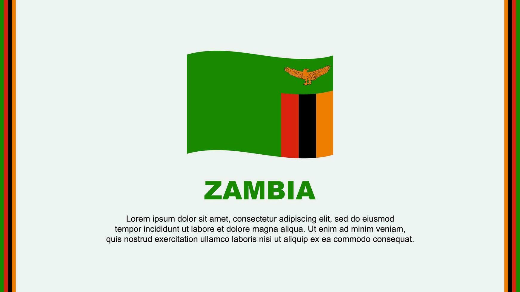 Zâmbia bandeira abstrato fundo Projeto modelo. Zâmbia independência dia bandeira social meios de comunicação vetor ilustração. Zâmbia desenho animado