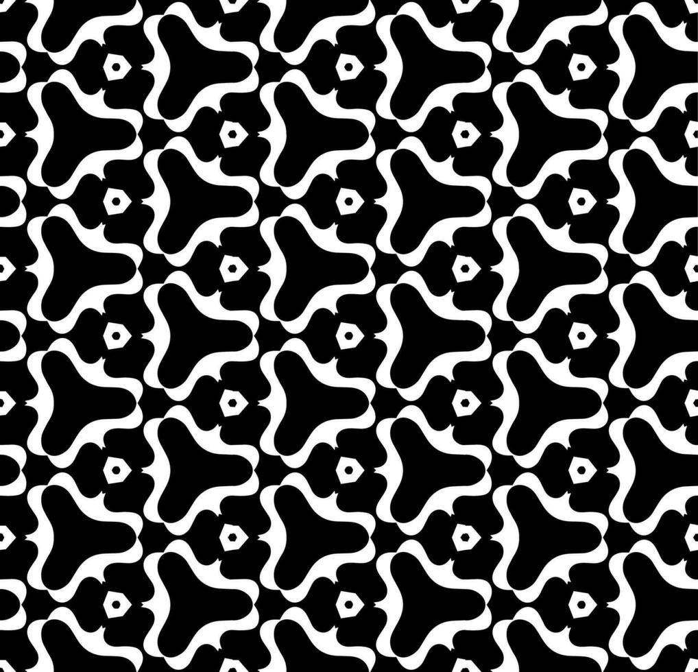 padrão abstrato sem costura preto e branco. fundo e pano de fundo. projeto ornamental em tons de cinza. ornamentos em mosaico. ilustração gráfica vetorial. vetor