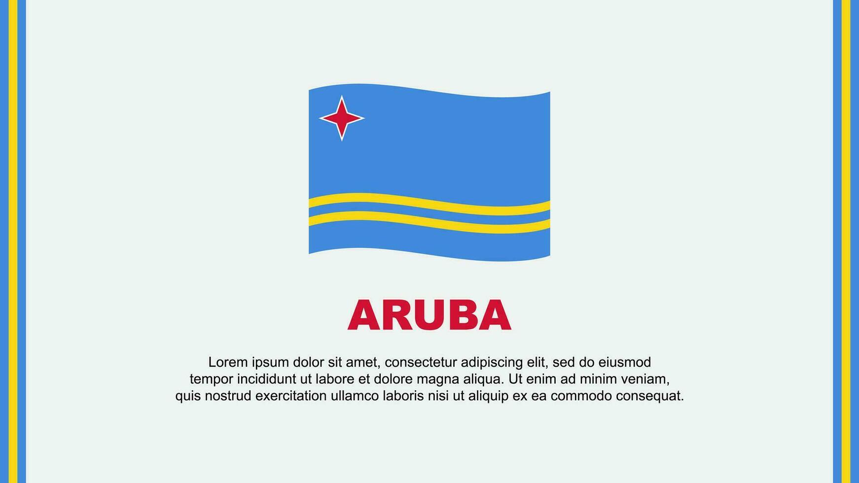 Aruba bandeira abstrato fundo Projeto modelo. Aruba independência dia bandeira social meios de comunicação vetor ilustração. Aruba desenho animado