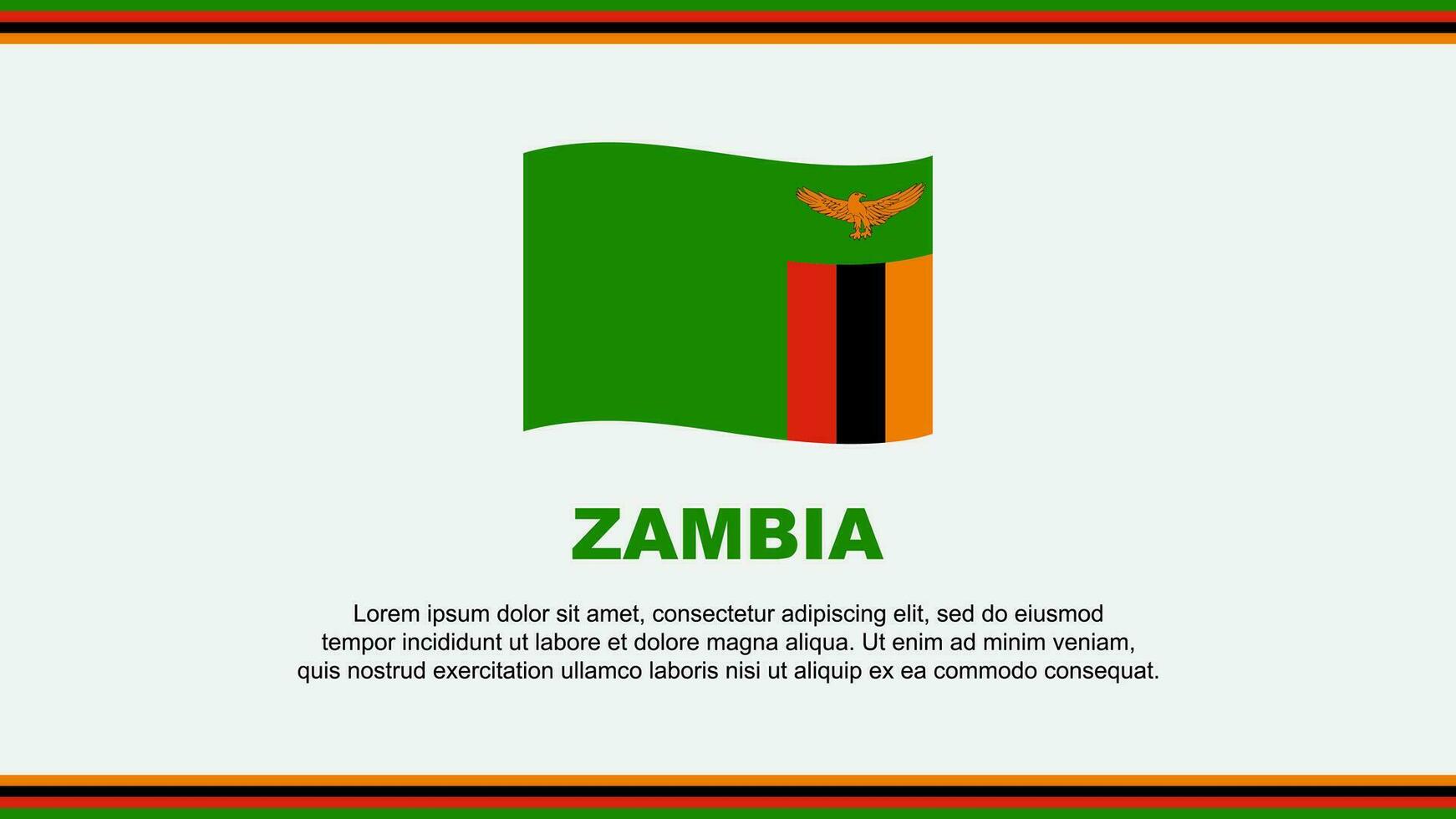 Zâmbia bandeira abstrato fundo Projeto modelo. Zâmbia independência dia bandeira social meios de comunicação vetor ilustração. Zâmbia Projeto