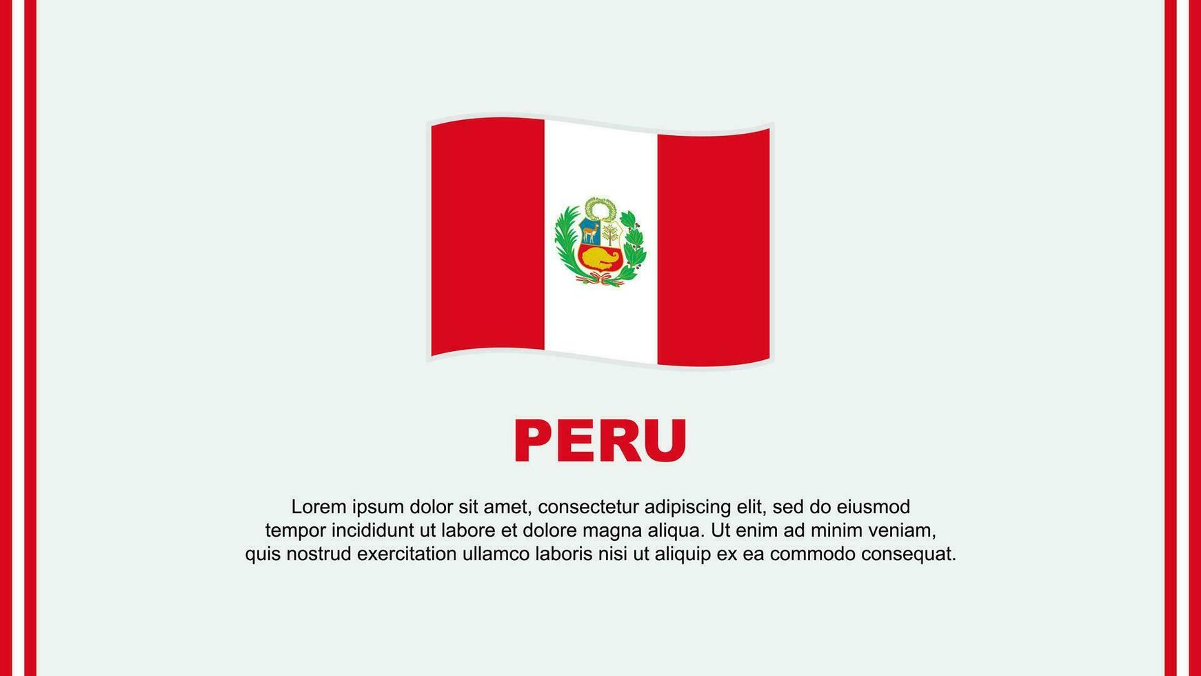 Peru bandeira abstrato fundo Projeto modelo. Peru independência dia bandeira social meios de comunicação vetor ilustração. desenho animado