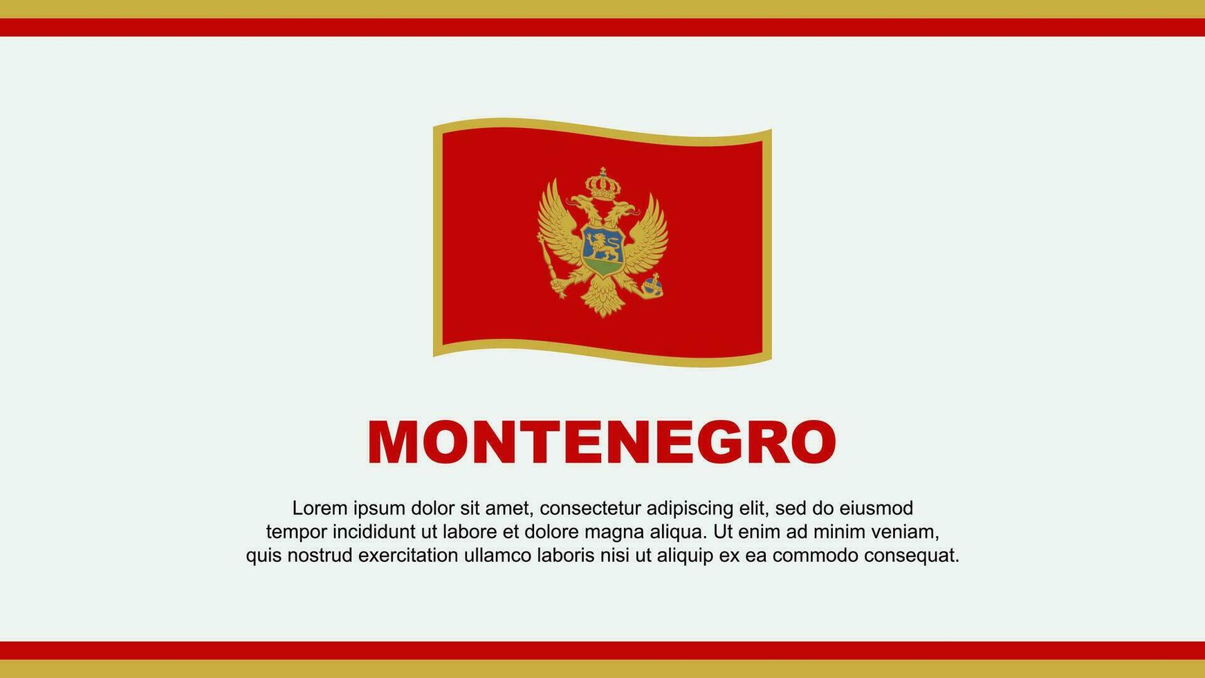 Montenegro bandeira abstrato fundo Projeto modelo. Montenegro independência dia bandeira social meios de comunicação vetor ilustração. Montenegro Projeto