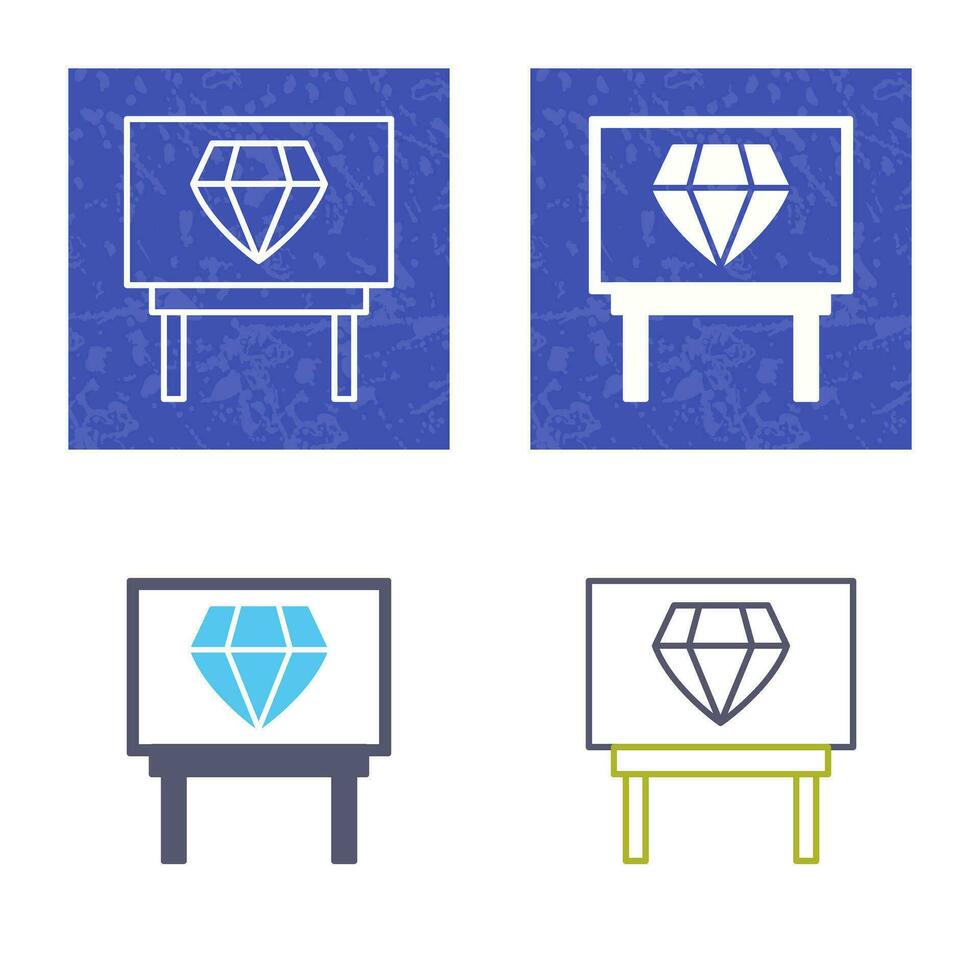 ícone de vetor de exibição de diamante