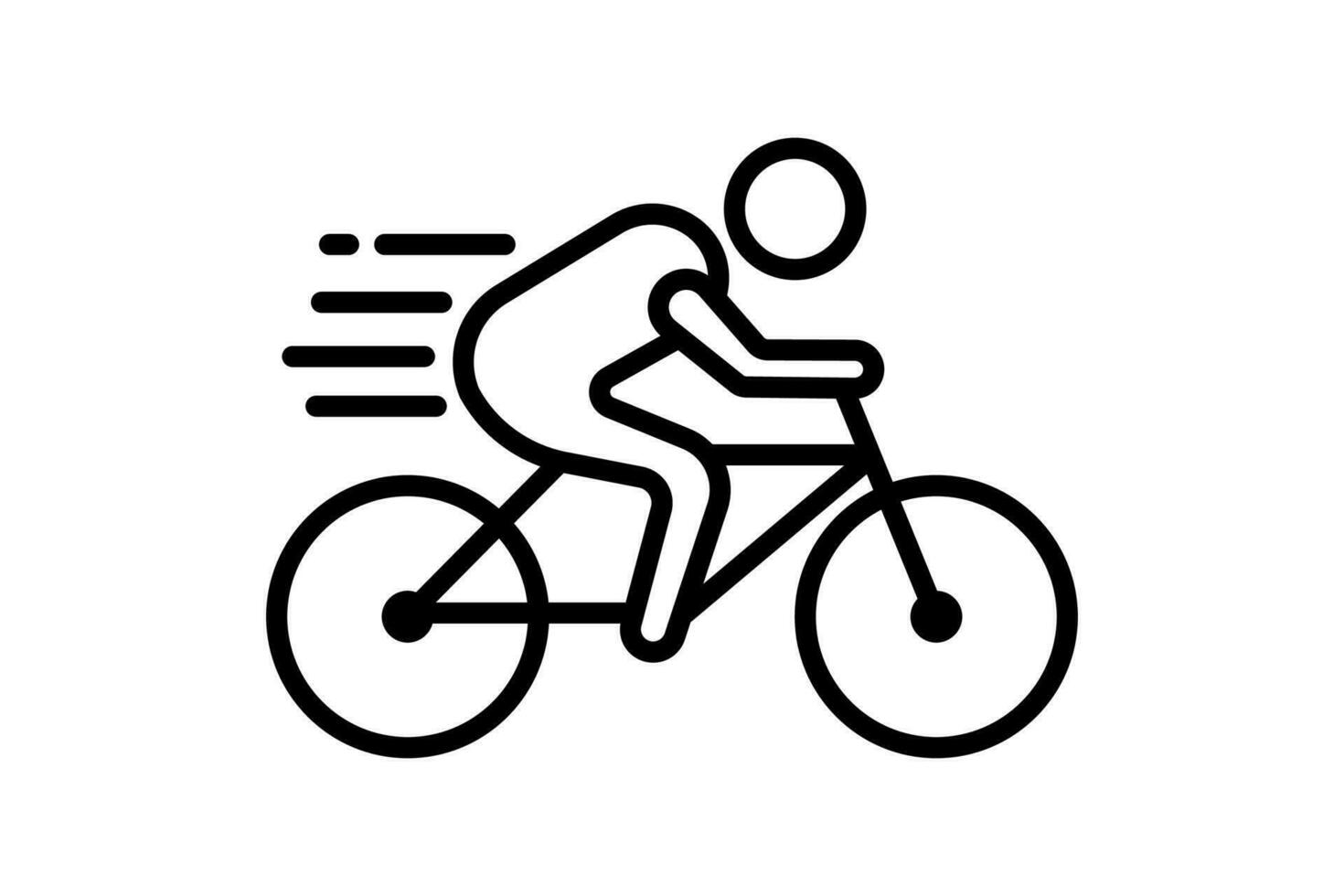 ciclista ícone. ciclista em movimento. ícone relacionado para velocidade, esporte. adequado para rede site, aplicativo, do utilizador interfaces, imprimível etc. linha ícone estilo. simples vetor Projeto editável